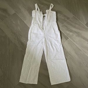 🤍ASOS White Button Up Heart Lace Jumpsuit🤍